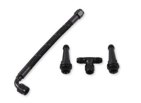 Holley Sniper EFI Stealth Fuel Crossover Kits 534-236 Lines, EFI, Crossover, -6 AN Hose, Black, Braided Nylon, Aluminum Fittings, Black, Male Thread, for 4150, Throttle Body, Kit thumbnail 2