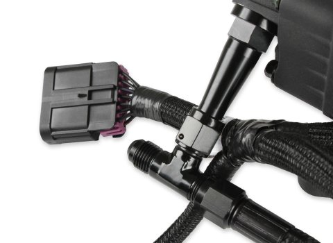 Holley Sniper EFI Stealth Fuel Crossover Kits 534-236 Lines, EFI, Crossover, -6 AN Hose, Black, Braided Nylon, Aluminum Fittings, Black, Male Thread, for 4150, Throttle Body, Kit thumbnail 3