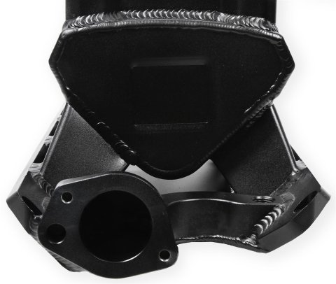 Holley Sniper Carbureted Fabricated Intake Manifolds 827072 Manifolds, Sniper, Carbureted, Dual, 8.50 in. Flange, 1,800-7,000 RPM, 6.875 in. Tall, Welded Aluminum, Black, Ford, 260-302ci, Windsor, Each thumbnail 1