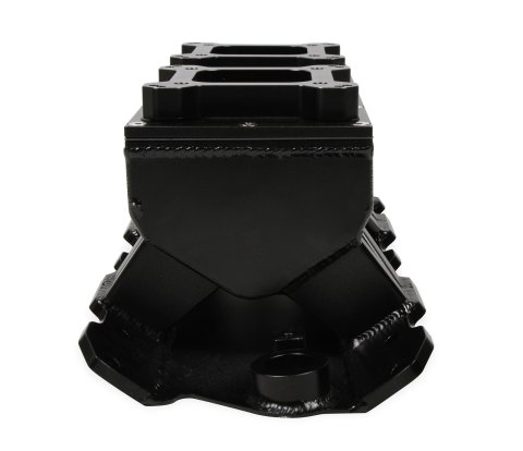 Holley Sniper Carbureted Fabricated Intake Manifolds 825124 Manifolds, Sniper, Carbureted, Dual, 4150 Flange, 1,800-7,000 RPM, 8.503 in. Tall, Welded Aluminum, Black, Chevy, 262-400ci, Each