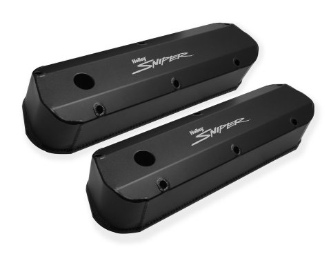 Holley Sniper Fabricated Aluminum Valve Covers 890012B Covers, EFI, Fabricated, Aluminum, Tall, Baffled, 1/4 in. Mount Rail, Black, 1.25 in. Breather Hole, Hdw, Ford, 260-351ci, Windsor, Pair thumbnail 5