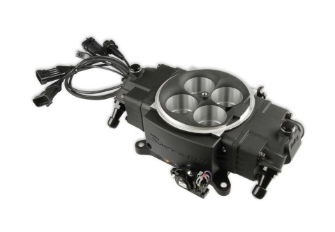 Holley Super Sniper EFI Stealth 4150 Fuel Injection Systems 550-877 Systems, EFI, 4150, 1250 HP Max, Throttle Body, Black, Flange, Injectors, Wiring Harness, Tuner, Kit thumbnail 1