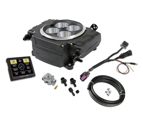 Holley Sniper 2 EFI Fuel Injection Upgrade Kits 550-511-3AE System, from 1 Upgrade, Throttle body, Black, 4150 Flange, 650 hp Max, 800 CFM, Regulator, 3.5 in. Display, Kit thumbnail 2