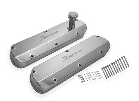 Holley Sniper Fabricated Aluminum Valve Covers 890013 Covers, EFI, Fabricated, Aluminum, 3.25 in. Tall, Black, 1.25 in. Breather Hole, Hardware, Ford, 260-351ci, Windsor, Pair thumbnail 6
