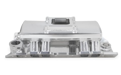 Holley Sniper Carbureted Fabricated Intake Manifolds 835011 Manifolds, Sniper, Carbureted, Single, 4150 Flange, Rectangular Port, 1,800-7,000 RPM, Welded Aluminum, Silver, Chevy, 396-454ci, Each thumbnail 3