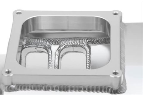 Holley Sniper Carbureted Fabricated Intake Manifolds 835171 Manifolds, Sniper, Carbureted, Dual, 4500 Flange, Rectangular Port, 1,800-7,000 RPM, Welded Aluminum, Silver, Chevy, 396-454ci, Each thumbnail 5