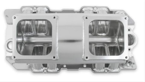 Holley Sniper Carbureted Fabricated Intake Manifolds 835171 Manifolds, Sniper, Carbureted, Dual, 4500 Flange, Rectangular Port, 1,800-7,000 RPM, Welded Aluminum, Silver, Chevy, 396-454ci, Each thumbnail 7