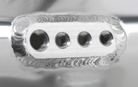 Holley Sniper EFI Fabricated Intakes 822101-1 Intake Manifolds, EFI, Hi-Ram, Rectangular Port, 92mm Throttle Body, 1,800-6,400 RPM, Welded Aluminum, Silver, Chevy, LS, 6.0L, 6.2L, Each thumbnail 6