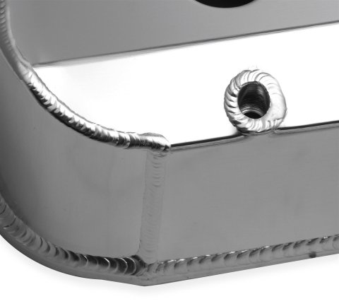 Holley Sniper Fabricated Aluminum Valve Covers 890012 Covers, EFI, Fabricated, Aluminum, Tall, Baffled, 1/4 in. Mount Rail, Silver, 1.25 in. Breather Hole, Hdw, Ford, 260-351ci, Windsor, Pair thumbnail 1