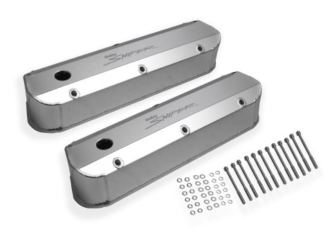 Holley Sniper Fabricated Aluminum Valve Covers 890012 Covers, EFI, Fabricated, Aluminum, Tall, Baffled, 1/4 in. Mount Rail, Silver, 1.25 in. Breather Hole, Hdw, Ford, 260-351ci, Windsor, Pair thumbnail 5