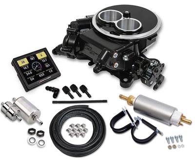 Holley Sniper EFI 2300 Two-Barrel Fuel Injection Systems 550-850K Systems, EFI, 2300, Throttle Body, Black, Flange, Injectors, Pump, Pressure Regulator, Harness, Tuner, Kit thumbnail 6