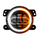 XK Glow LED Fog Light Kits XK042006 Auxiliary Lights, Two Lights, Round, White/Amber Bulb, Clear Lens, 10-30 V, Black Housing, 4 in. Diameter, Jeep, Kit thumbnail 5