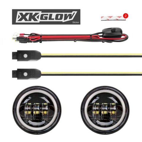 XK Glow XKchrome Running Light Kits XK042011-B Auxiliary Lights, Lights, LED, Driving, Round, White/Amber Bulb, Clear Lens, 12 V, Black Housing, Harley-Davidson®, Kit thumbnail 5