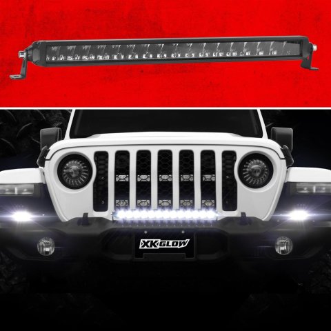 XK Glow Razor 10,000 Lumens 10 Inch LED Light Bar XK064020-D 20in Auxiliary High Beam Driving No Wire & Switch