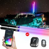XK Glow LED Accent Lights MX-WHIPB-ADV 2x 48" XKmax RGBW Advanced App Control Whip Light Kit for 4x4 Offroad UTV ATV thumbnail 2