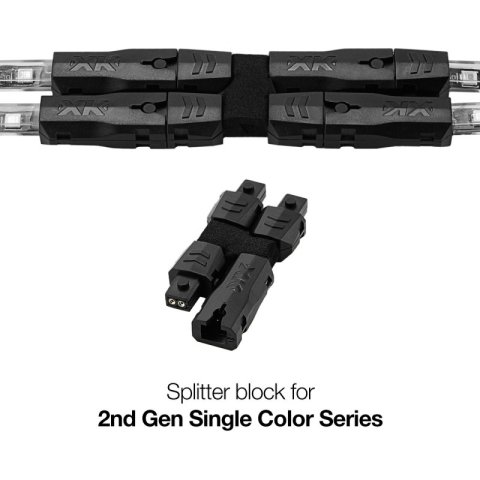 XK Glow Splitter Blocks XK-2P-SPLIT 2nd Gen 2 pin for LED Single Color Series thumbnail 1