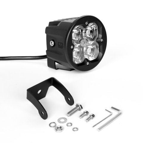 XK Glow C3 Cube Lights XK065003-S Round XKchrome 20w LED Light with RGB Accent Light - Spot Beam w/Fog Light Bracket thumbnail 3