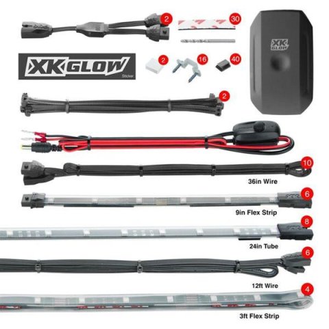 XK Glow XKchrome LED Accent Light Kits KS-CAR-PRO Lights, LED, Multicolor, Waterproof, On/Off Switch, Kit
