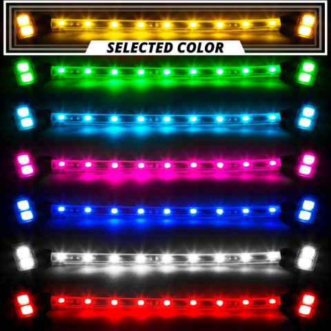 XK Glow LED Undercar Light Kits XK041004-A Amber - 4x8-in. Single Color XKGLOW UnderglowLED Accent Car/Truck Kit thumbnail 4