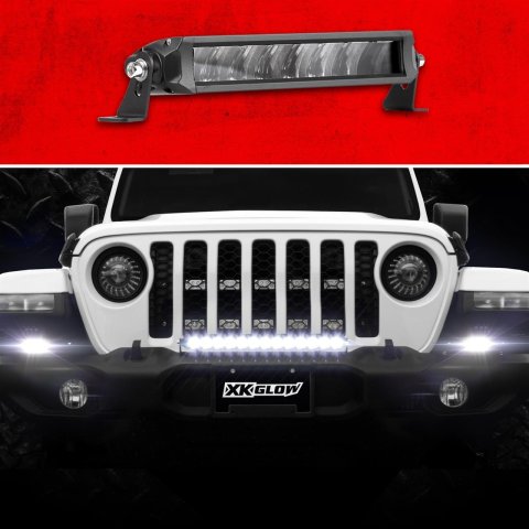 XK Glow Razor 2,800 Lumens 10 Inch LED Light Bar XK064010-FS 10" Fog + Strobe No Wire & Switch thumbnail 1