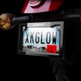 XK Glow Motorcycle LED License Plate Frames XK034019-B Frame Light w/ White - Black thumbnail 2