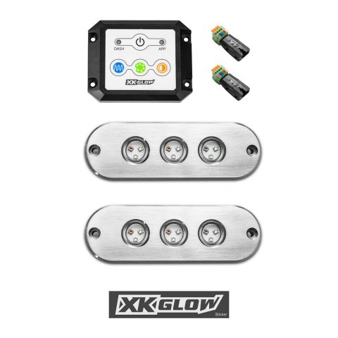 XK Glow LED Accent Lights XK075002-KIT 2PC 27W RGB UNDERWATER LIGHT KIT FOR BOAT thumbnail 1