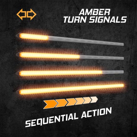 XK Glow Grille Light Inserts XK041029-22 22" Switchback Grill Lights with Start-up Animation & Sequential Turn Signals thumbnail 1