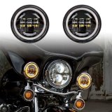 XK Glow XKchrome Running Light Kits XK042007-B Black 2pc. Motorcycle Driving Lights with Amber Halo thumbnail 2