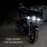 XK Glow XKchrome Running Light Kits XK042007-B Black 2pc. Motorcycle Driving Lights with Amber Halo thumbnail 5