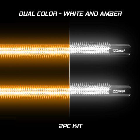 XK Glow Running Board Step Lights XK041022 Light Kit, 2x48in White + Amber Jeep & Truck Light w/ Turn Signal thumbnail 4