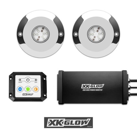 XK Glow LED Accent Lights XK075001-KIT 2PC 48W RGB UNDERWATER LIGHT KIT FOR BOAT thumbnail 1