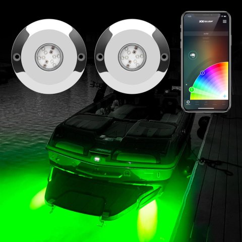 XK Glow LED Accent Lights XK075001-KIT 2PC 48W RGB UNDERWATER LIGHT KIT FOR BOAT thumbnail 5