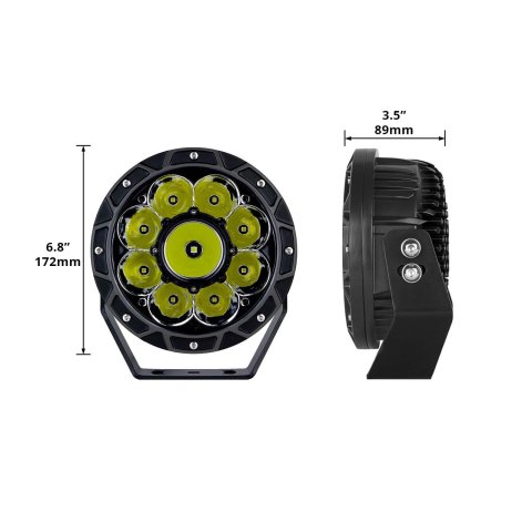 XK Glow Light Bars, Pods and Fog Lights XK066007 2pc 7in 44W Combo Beam Offroad Round Work Kit thumbnail 2