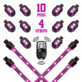 XK Glow Motorcycle LED Accent Kits XK034002-P Pink - 10xPod + 4x8-in.Strips Single Color XKGLOW Light Kit thumbnail 9
