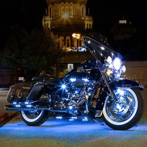 XK Glow Motorcycle LED Accent Kits XK034002-R Red - 10xPod + 4x8-in.Strips Single Color XKGLOW Light Kit thumbnail 4
