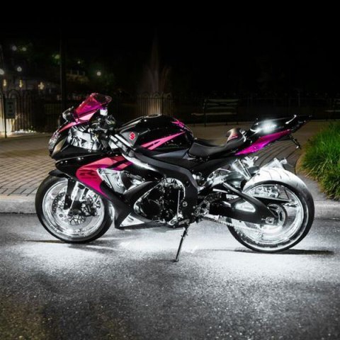 XK Glow Motorcycle LED Accent Kits XK034002-R Red - 10xPod + 4x8-in.Strips Single Color XKGLOW Light Kit thumbnail 5