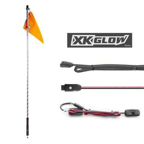 XK Glow XKchrome LED Whip Light Kits XK-WHIPB-STA Accent Lights, 1x 2nd Gen Advanced App Control Kit for 4x4 Offroad UTV ATV thumbnail 2