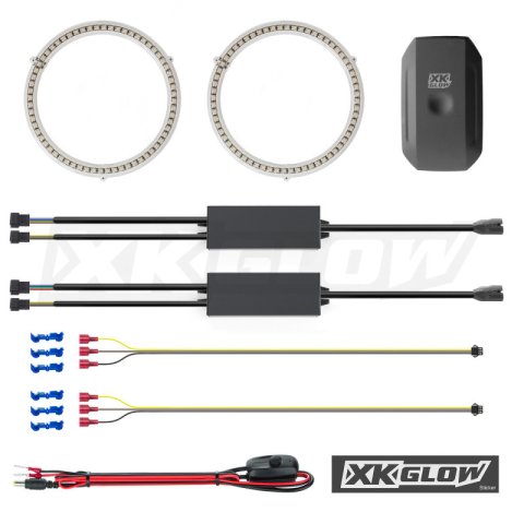 XK Glow XKchrome LED RGB Switchback Halo Kits with Smartphone App XK042008-60 Kit, Halo, App, RBG, LED, 60mm, Universal, Kit thumbnail 9