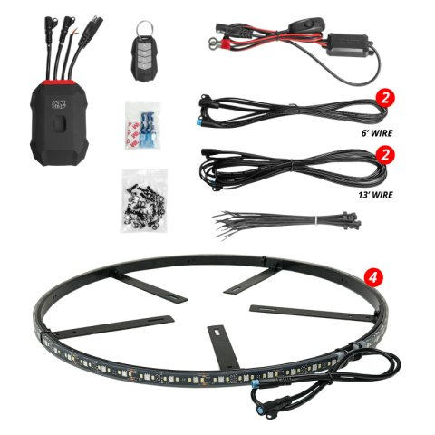 XK Glow LED Accent Lights MX-WHEEL-KIT XKmax RGBW Wheel Ring Light Kit