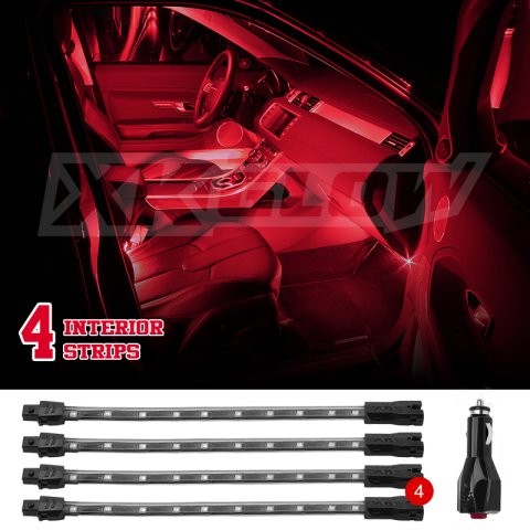 XK Glow LED Undercar Light Kits XK041004-R Accent Lights, Kit, Red, Waterproof, Four Lights, Kit thumbnail 6