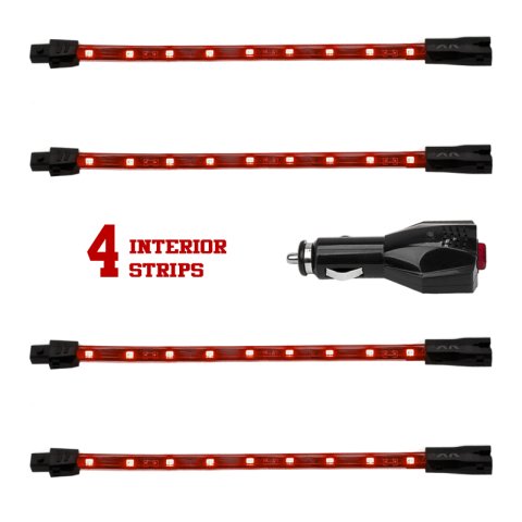 XK Glow LED Undercar Light Kits XK041004-R Accent Lights, Kit, Red, Waterproof, Four Lights, Kit thumbnail 8