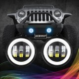 XK Glow XKchrome LED Fog Light Kits XK042010-B Auxiliary Lights, LED, Fog, Round, White/Amber Bulb, Clear Lens, 12 V, Black Housing, Jeep, Kit thumbnail 1