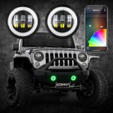 XK Glow XKchrome LED Fog Light Kits XK042010-B Auxiliary Lights, LED, Fog, Round, White/Amber Bulb, Clear Lens, 12 V, Black Housing, Jeep, Kit thumbnail 3