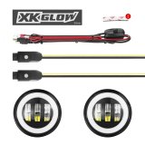XK Glow XKchrome LED Fog Light Kits XK042010-B Auxiliary Lights, LED, Fog, Round, White/Amber Bulb, Clear Lens, 12 V, Black Housing, Jeep, Kit thumbnail 4
