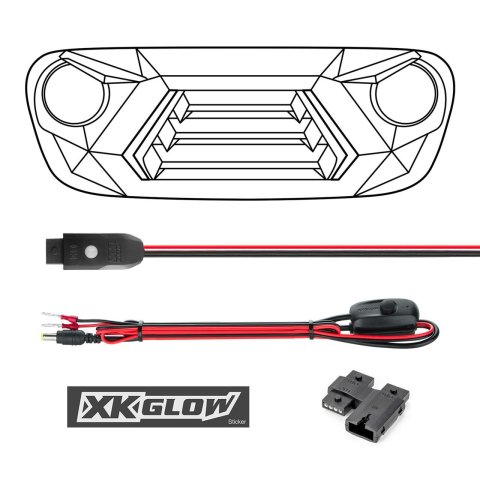 XK Glow XKchrome LED Grills for 2020-2022 GLADIATOR, 2018-2023 WRANGLER - XK-GRILL-JL1 XKCHROME Grill Kit JL Wrangler & Gladiator JT