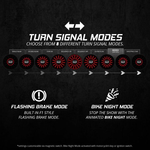 XK Glow Powersports Taillights XK-MTP57-FR Pro Series MotoTurnz - 1157 Flat Style Rear thumbnail 2