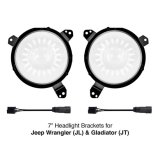 XK Glow Headlight Mounting Kits for 2020-2021 GLADIATOR, 2018-2021 WRANGLER - XK-MNT-JL Brackets, Universal 7 in. Headlamp, Wiring Harness Adapters, Jeep, JL, JT, Kit thumbnail 1