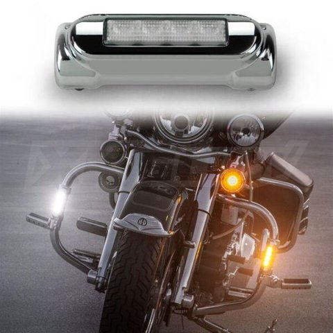 XK Glow Highway Bar Switchback Driving Lights XK034014-B Auxiliary Lights, Lights, Driving/Turn Signal Style, LED, White/Amber, Rectangular, Clear Lens, Black Housing, Pair thumbnail 1