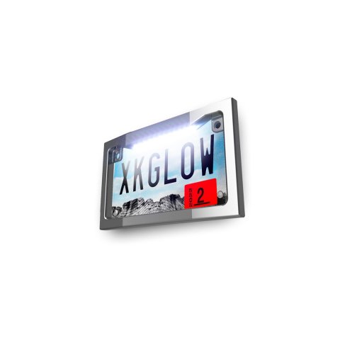 XK Glow Motorcycle LED License Plate Frames XK034019-W Frame Light w/ White - Chrome thumbnail 1