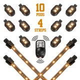 XK Glow Motorcycle LED Accent Kits XK034002-A Amber - 10xPod + 4x8-in.Strips Single Color XKGLOW Light Kit thumbnail 9